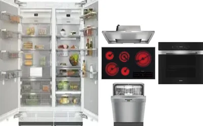 6 Piece Package Includes Refrigerator, Freezer, Cooktop, Wall Oven, Hood And Dishwasher