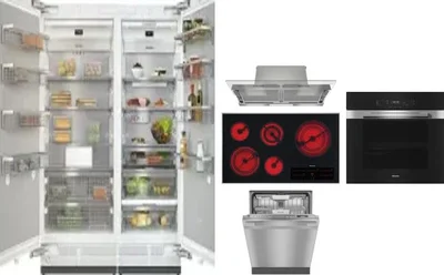 6 Piece Package Includes Refrigerator, Freezer, Cooktop, Wall Oven, Hood And Dishwasher