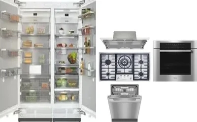 6 Piece Package Includes Refrigerator, Freezer, Cooktop, Wall Oven, Hood And Dishwasher