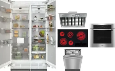 6 Piece Package Includes Refrigerator, Freezer, Cooktop, Wall Oven, Hood And Dishwasher