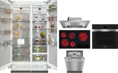 6 Piece Package Includes Refrigerator, Freezer, Cooktop, Wall Oven, Hood And Dishwasher