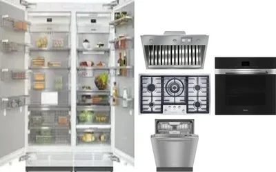 6 Piece Package Includes Refrigerator, Freezer, Cooktop, Wall Oven, Hood And Dishwasher