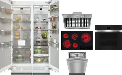 6 Piece Package Includes Refrigerator, Freezer, Cooktop, Wall Oven, Hood And Dishwasher