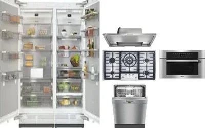 6 Piece Package Includes Refrigerator, Freezer, Cooktop, Wall Oven, Hood And Dishwasher