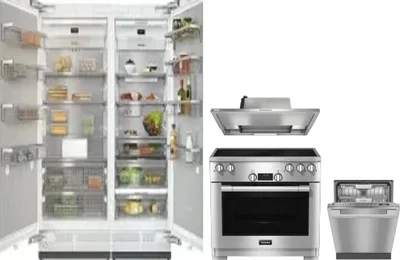 5 Piece Package Includes Refrigerator, Freezer, Range, Hood And Dishwasher