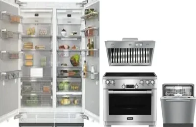 5 Piece Package Includes Refrigerator, Freezer, Range, Hood And Dishwasher