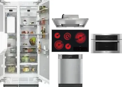 6 Piece Package Includes Refrigerator, Freezer, Cooktop, Wall Oven, Hood And Dishwasher