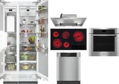 6 Piece Package Includes Refrigerator, Freezer, Cooktop, Wall Oven, Hood And Dishwasher