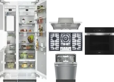 6 Piece Package Includes Refrigerator, Freezer, Cooktop, Wall Oven, Hood And Dishwasher