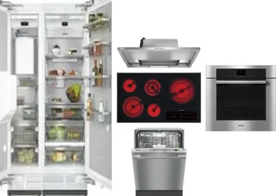 6 Piece Package Includes Refrigerator, Freezer, Cooktop, Wall Oven, Hood And Dishwasher