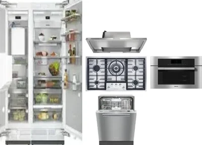 6 Piece Package Includes Refrigerator, Freezer, Cooktop, Wall Oven, Hood And Dishwasher