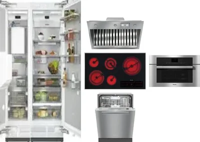 6 Piece Package Includes Refrigerator, Freezer, Cooktop, Wall Oven, Hood And Dishwasher