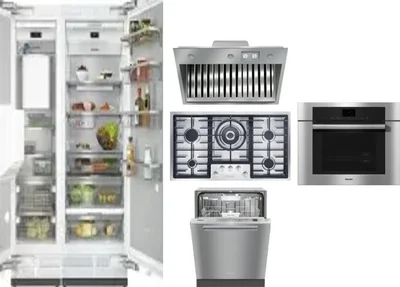 6 Piece Package Includes Refrigerator, Freezer, Cooktop, Wall Oven, Hood And Dishwasher