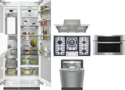 6 Piece Package Includes Refrigerator, Freezer, Cooktop, Wall Oven, Hood And Dishwasher