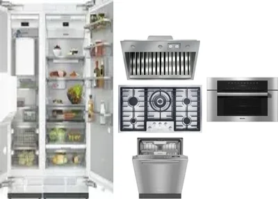 6 Piece Package Includes Refrigerator, Freezer, Cooktop, Wall Oven, Hood And Dishwasher