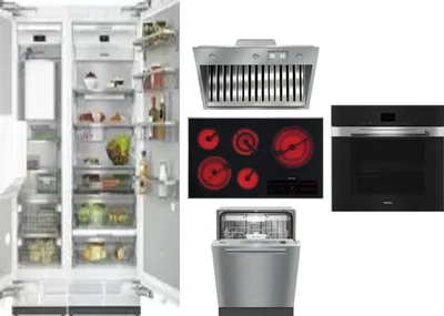 6 Piece Package Includes Refrigerator, Freezer, Cooktop, Wall Oven, Hood And Dishwasher