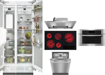 6 Piece Package Includes Refrigerator, Freezer, Cooktop, Wall Oven, Hood And Dishwasher