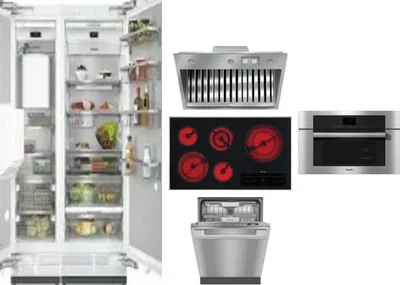 6 Piece Package Includes Refrigerator, Freezer, Cooktop, Wall Oven, Hood And Dishwasher