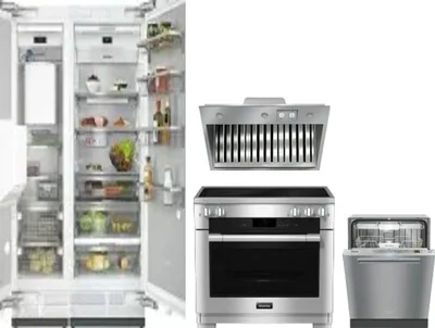 5 Piece Package Includes Refrigerator, Freezer, Range, Hood And Dishwasher