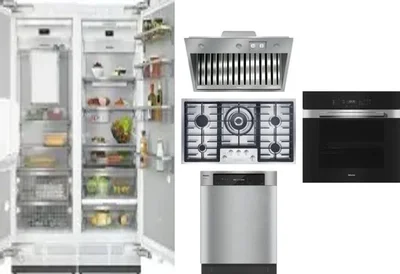 6 Piece Package Includes Refrigerator, Freezer, Cooktop, Wall Oven, Hood And Dishwasher