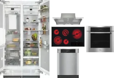 6 Piece Package Includes Refrigerator, Freezer, Cooktop, Wall Oven, Hood And Dishwasher