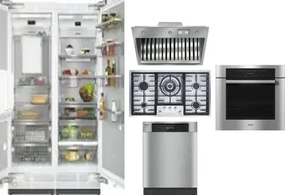 6 Piece Package Includes Refrigerator, Freezer, Cooktop, Wall Oven, Hood And Dishwasher