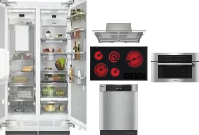 6 Piece Package Includes Refrigerator, Freezer, Cooktop, Wall Oven, Hood And Dishwasher