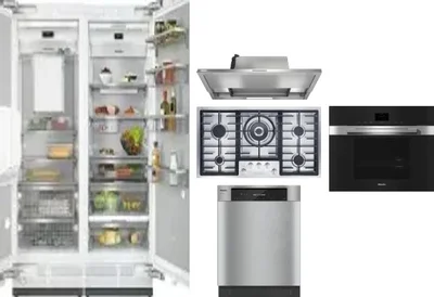6 Piece Package Includes Refrigerator, Freezer, Cooktop, Wall Oven, Hood And Dishwasher