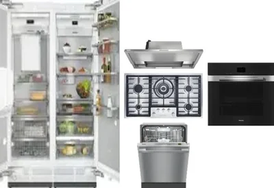 6 Piece Package Includes Refrigerator, Freezer, Cooktop, Wall Oven, Hood And Dishwasher