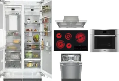 6 Piece Package Includes Refrigerator, Freezer, Cooktop, Wall Oven, Hood And Dishwasher