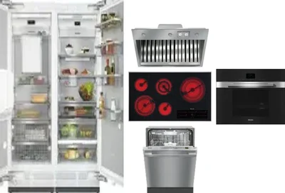 6 Piece Package Includes Refrigerator, Freezer, Cooktop, Wall Oven, Hood And Dishwasher