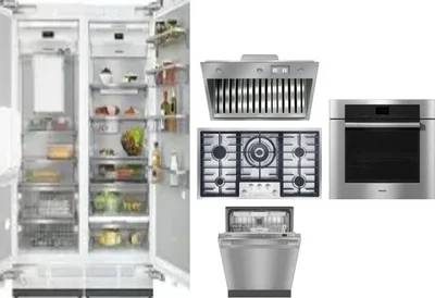 6 Piece Package Includes Refrigerator, Freezer, Cooktop, Wall Oven, Hood And Dishwasher