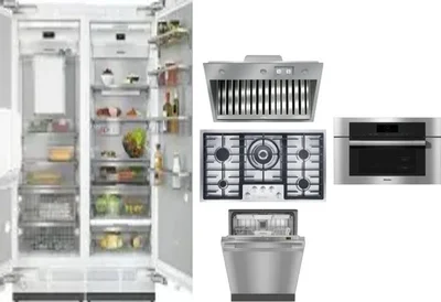 6 Piece Package Includes Refrigerator, Freezer, Cooktop, Wall Oven, Hood And Dishwasher