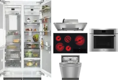 6 Piece Package Includes Refrigerator, Freezer, Cooktop, Wall Oven, Hood And Dishwasher