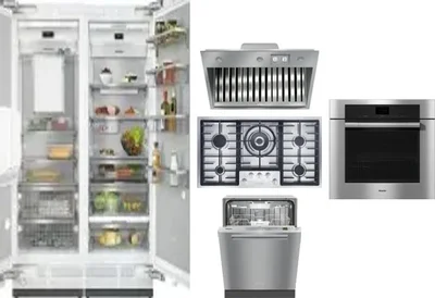 6 Piece Package Includes Refrigerator, Freezer, Cooktop, Wall Oven, Hood And Dishwasher