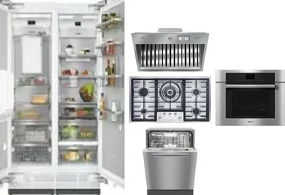 6 Piece Package Includes Refrigerator, Freezer, Cooktop, Wall Oven, Hood And Dishwasher