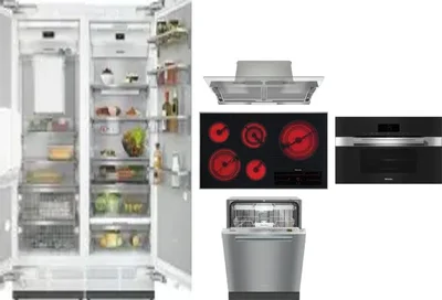 6 Piece Package Includes Refrigerator, Freezer, Cooktop, Wall Oven, Hood And Dishwasher