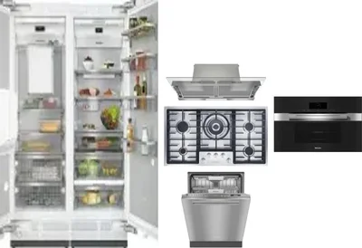 6 Piece Package Includes Refrigerator, Freezer, Cooktop, Wall Oven, Hood And Dishwasher