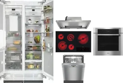6 Piece Package Includes Refrigerator, Freezer, Cooktop, Wall Oven, Hood And Dishwasher