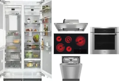 6 Piece Package Includes Refrigerator, Freezer, Cooktop, Wall Oven, Hood And Dishwasher