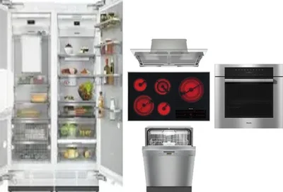 6 Piece Package Includes Refrigerator, Freezer, Cooktop, Wall Oven, Hood And Dishwasher