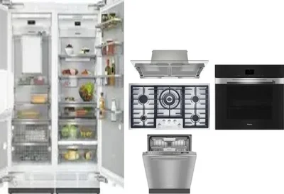 6 Piece Package Includes Refrigerator, Freezer, Cooktop, Wall Oven, Hood And Dishwasher