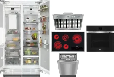 6 Piece Package Includes Refrigerator, Freezer, Cooktop, Wall Oven, Hood And Dishwasher