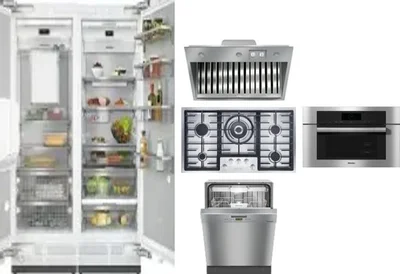 6 Piece Package Includes Refrigerator, Freezer, Cooktop, Wall Oven, Hood And Dishwasher
