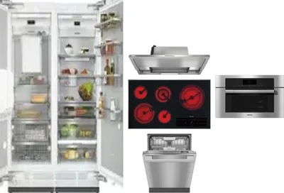 6 Piece Package Includes Refrigerator, Freezer, Cooktop, Wall Oven, Hood And Dishwasher