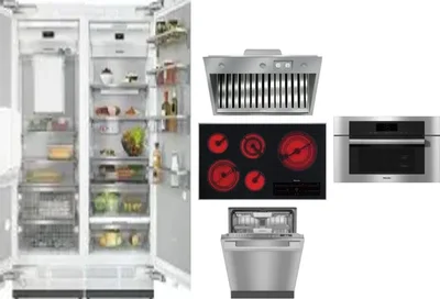 6 Piece Package Includes Refrigerator, Freezer, Cooktop, Wall Oven, Hood And Dishwasher