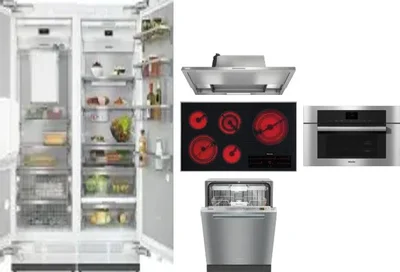 6 Piece Package Includes Refrigerator, Freezer, Cooktop, Wall Oven, Hood And Dishwasher