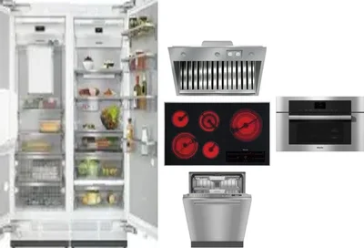 6 Piece Package Includes Refrigerator, Freezer, Cooktop, Wall Oven, Hood And Dishwasher