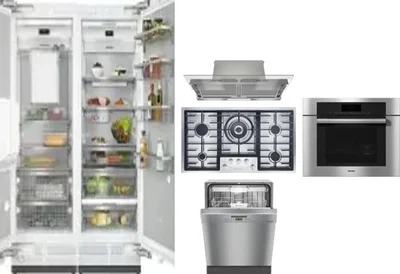 6 Piece Package Includes Refrigerator, Freezer, Cooktop, Wall Oven, Hood And Dishwasher
