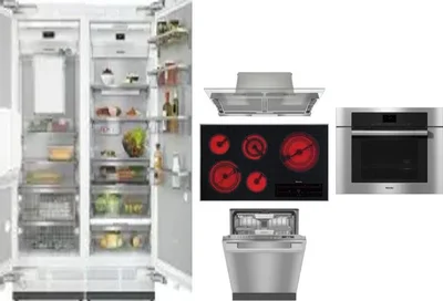 6 Piece Package Includes Refrigerator, Freezer, Cooktop, Wall Oven, Hood And Dishwasher